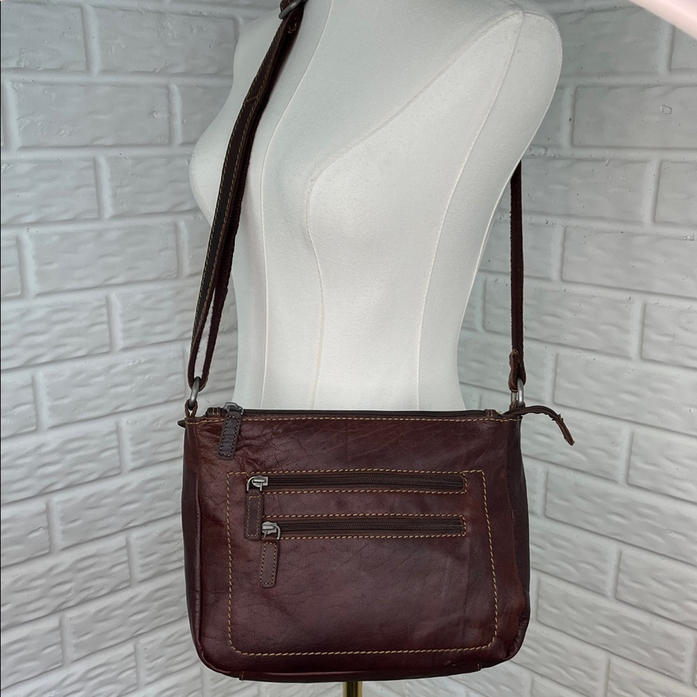 JACK GEORGES VOYAGER BUFFALO LEATHER CROSSBODY BAG Made in India